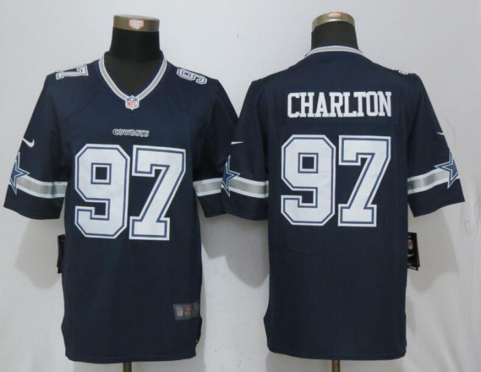 Men Dallas cowboys 97 Charlton Blue Nike Limited NFL Jerseys